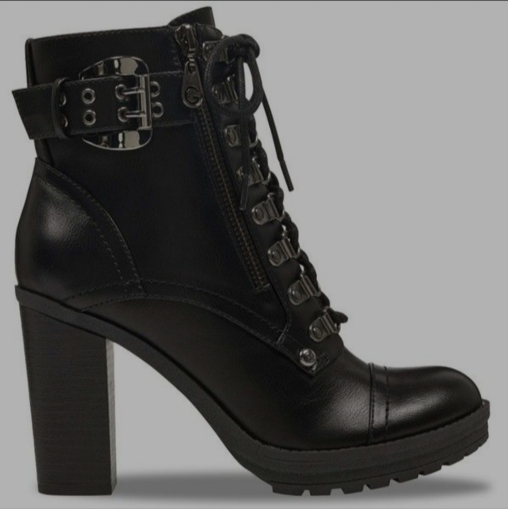 G by Guess Black Combat Boots Size 6M